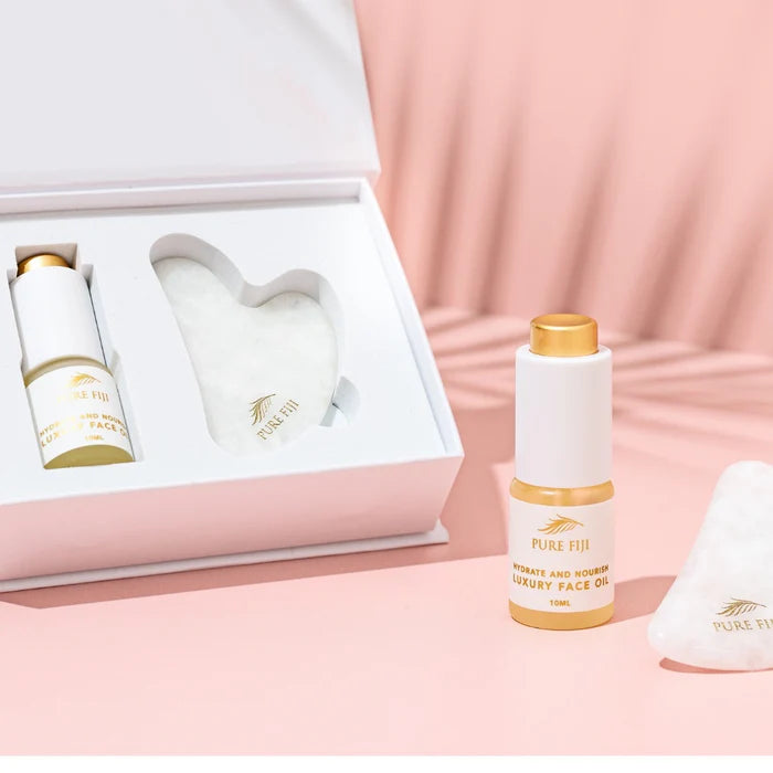 Mini Facial Sculpting Set (Luxury Oil & Gua Sha)